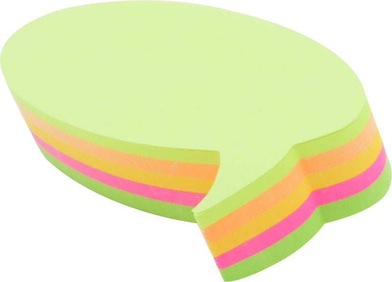 4A Shapes Sticky Notes,Bubble Shape,3 3/8 x 1 7/8 Inches,Neon Assorted,Self-Stick Notes,200 Sheets/Pad,1 Pad/Pack,4A 5059 - Image 2